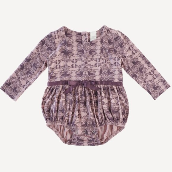 Kate Quinn The Woods Long Sleeve Skinny Bow Bubble in Bird Nouveau NWT 18-24M - Picture 1 of 11